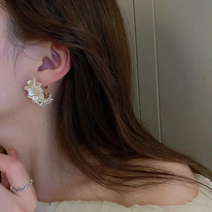 BowLift | Round Floral Accented Elegant Earrings