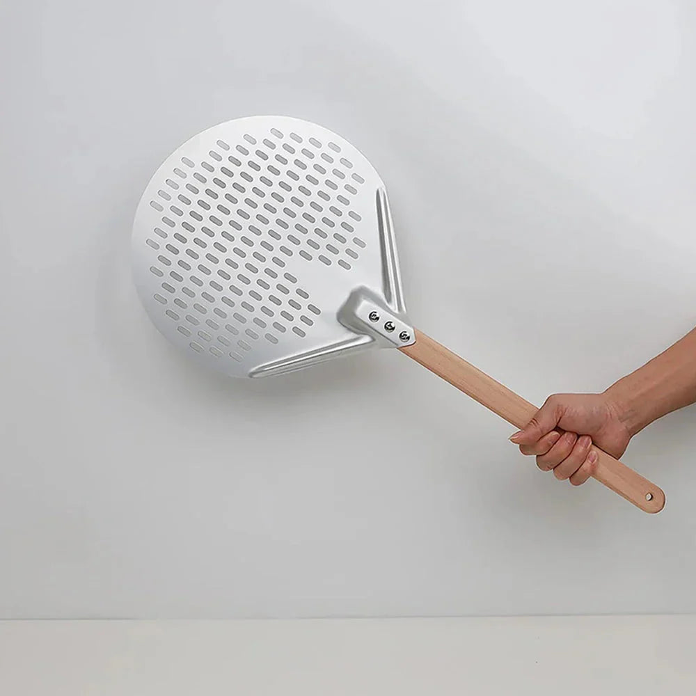 BowLift | Round Pizza Turner Pizza Paddle with Wooden Handle Pizza Shovel