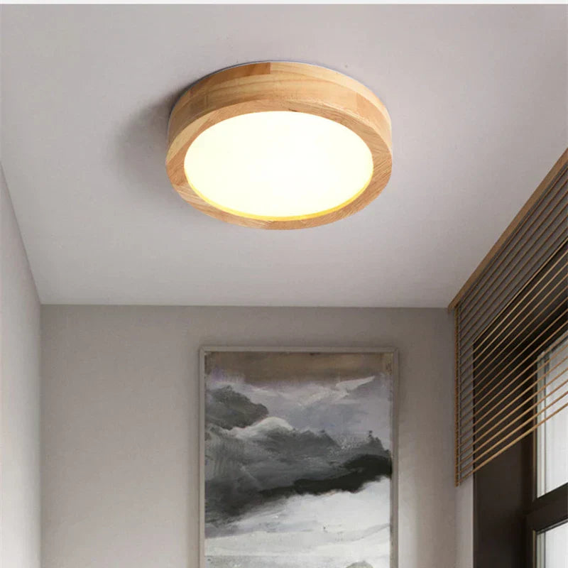 BowLift | Round Wooden Scandinavian Ceiling Lamp - NordicLuxe