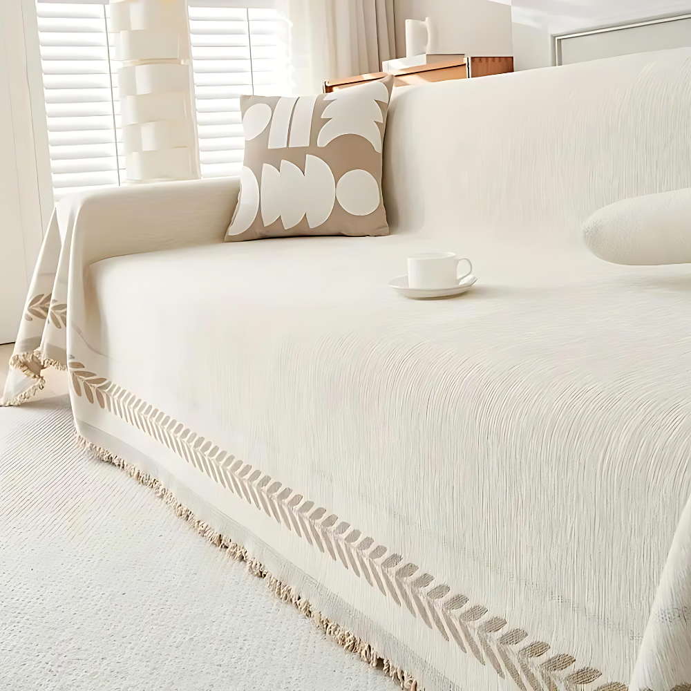 BowLift | Rustic Cotton Tassel Sofa Cover