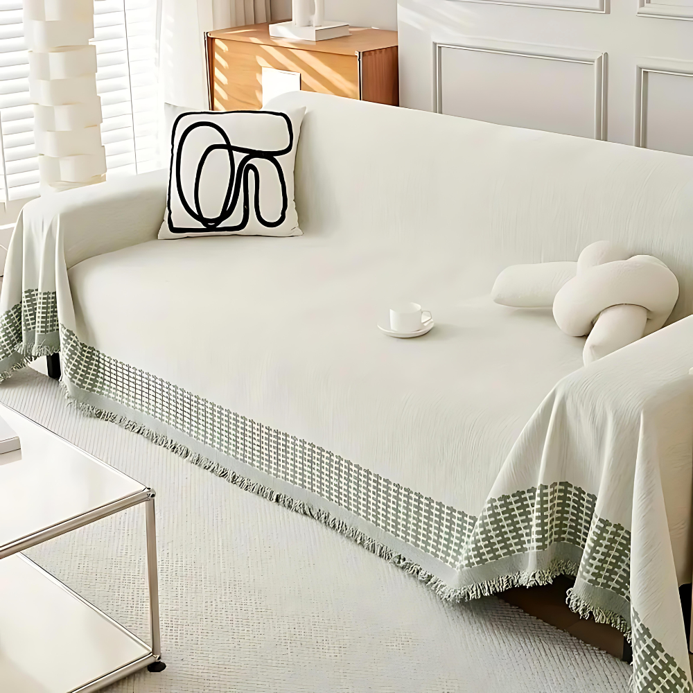 BowLift | Rustic Cotton Tassel Sofa Cover