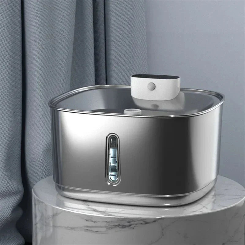 Smart Drinking Fountain for Cats and Dogs – 3.2L Stainless Steel with Filter | Bowlift