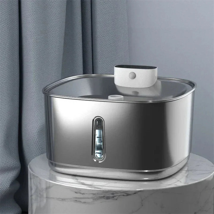 Smart Drinking Fountain for Cats and Dogs – 3.2L Stainless Steel with Filter | Bowlift