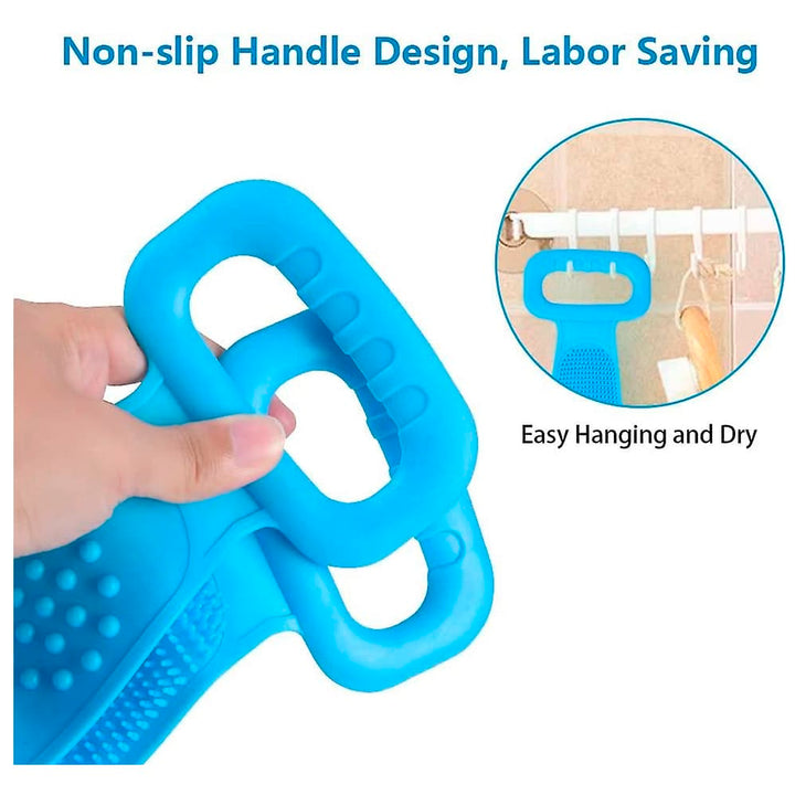 Back scrubber / bath brush - double-sided silicone | Bowlift