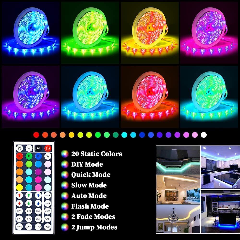 BowLift | LED Light Strip, 30 m, 15 m, Music Synchronization, Bluetooth, 5050, RGB Ambient Light with Remote Control