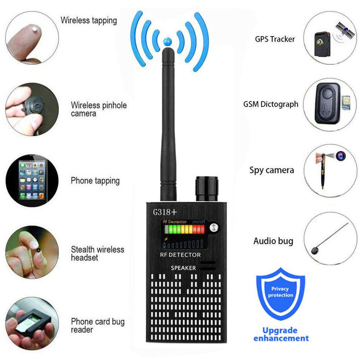 Spy Signal Bug Detector, HF Detector, Hidden Camera, Laser Lens, GSM GPS Device Finder