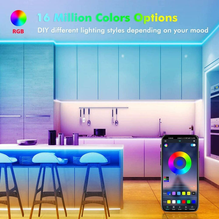 BowLift | LED Light Strip, 30 m, 15 m, Music Synchronization, Bluetooth, 5050, RGB Ambient Light with Remote Control