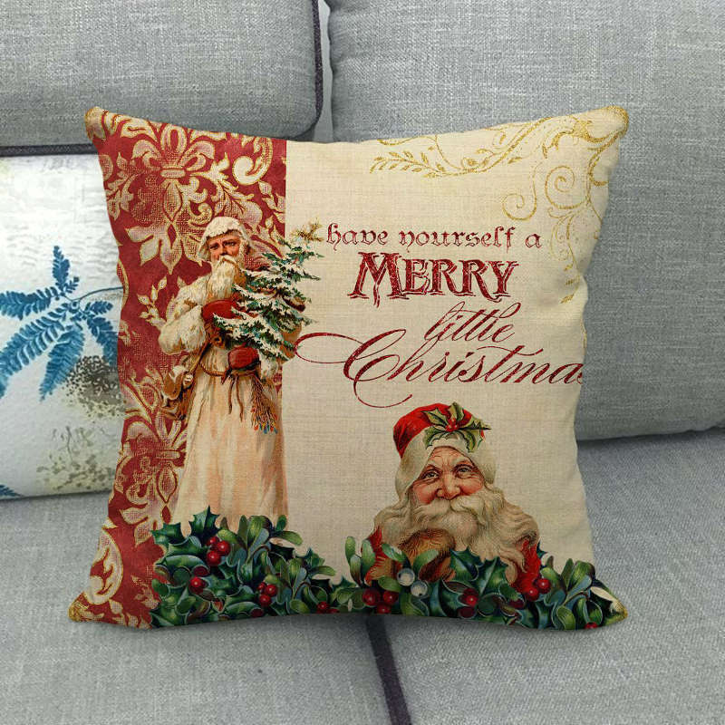 18" Cojines Merry Xmas Couch Throw Pillow Cover Case Home Sofa Decor Pillowslip Bowlift