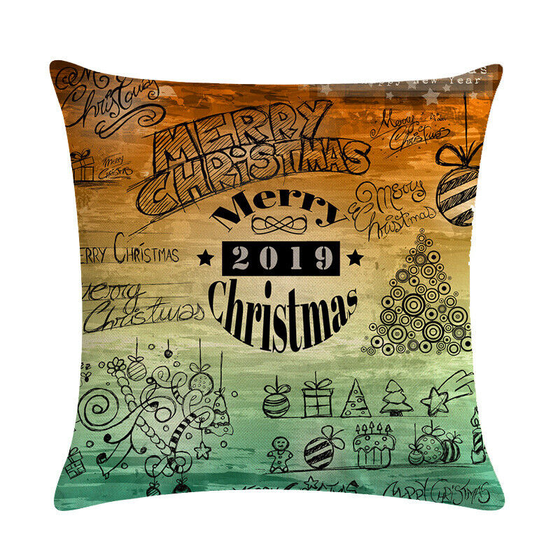 18" Cojines Merry Xmas Couch Throw Pillow Cover Case Home Sofa Decor Pillowslip Bowlift