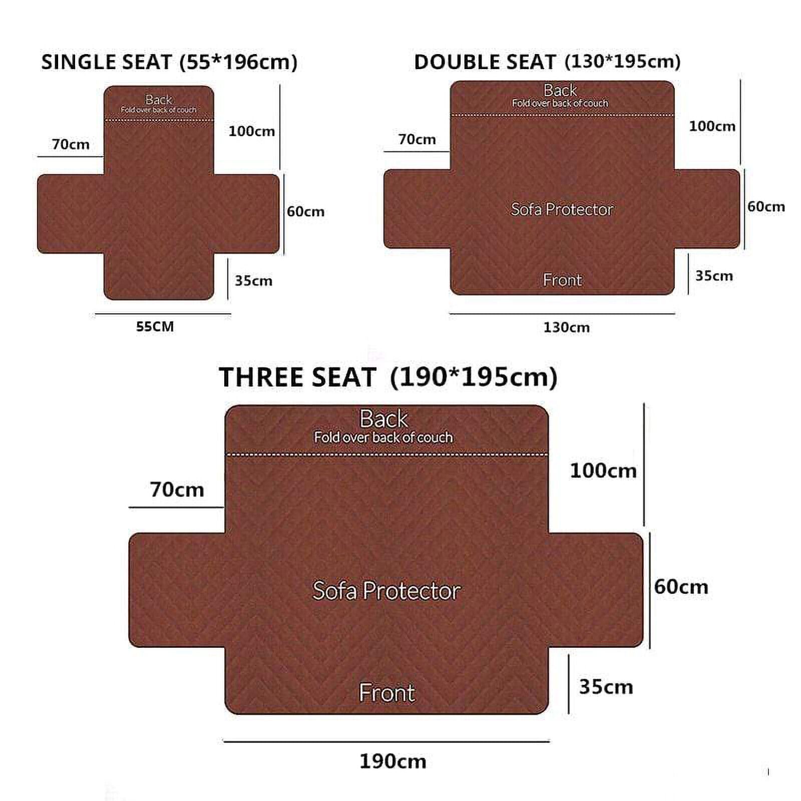 1/2/3 Seater Pet Sofa Protector Cover Quilted Couch Covers Lounge Slipcover Bowlift