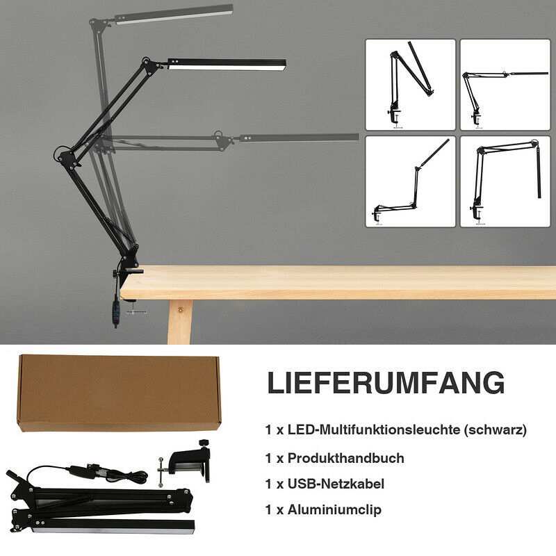 LED Desk Lamp Clamp Light Dimmable 10W | Bowlift
