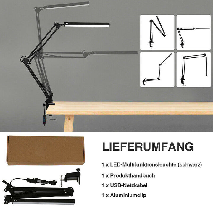 LED Desk Lamp Clamp Light Dimmable 10W | Bowlift