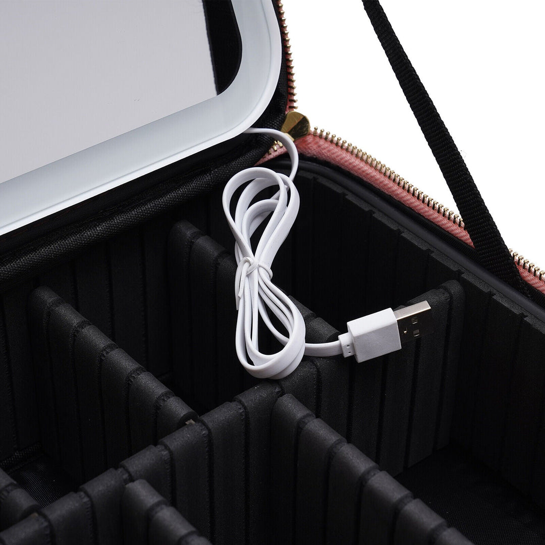 Travel Makeup Case with LED Light & Mirror Portable Bowlift