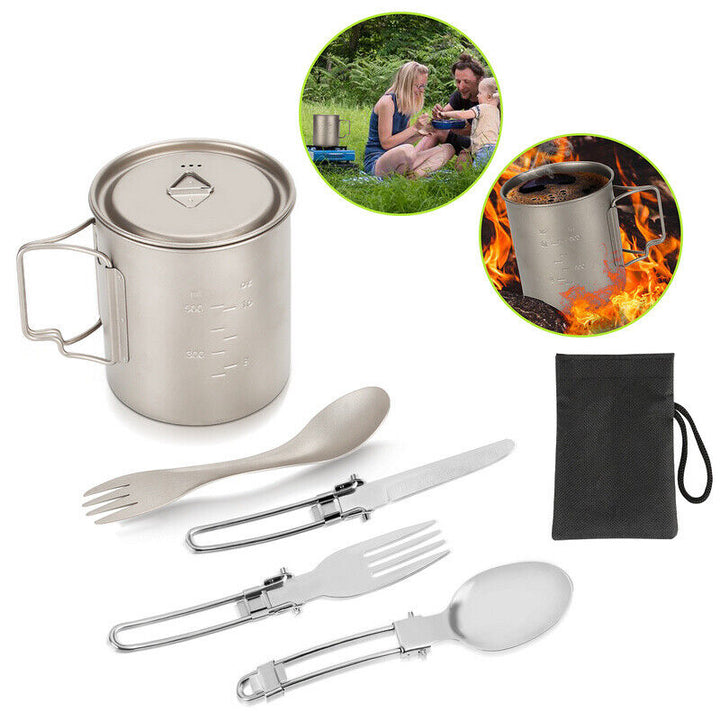 Titan Cup Set with Cutlery Forks & Spoons Camping Cups | Bowlift
