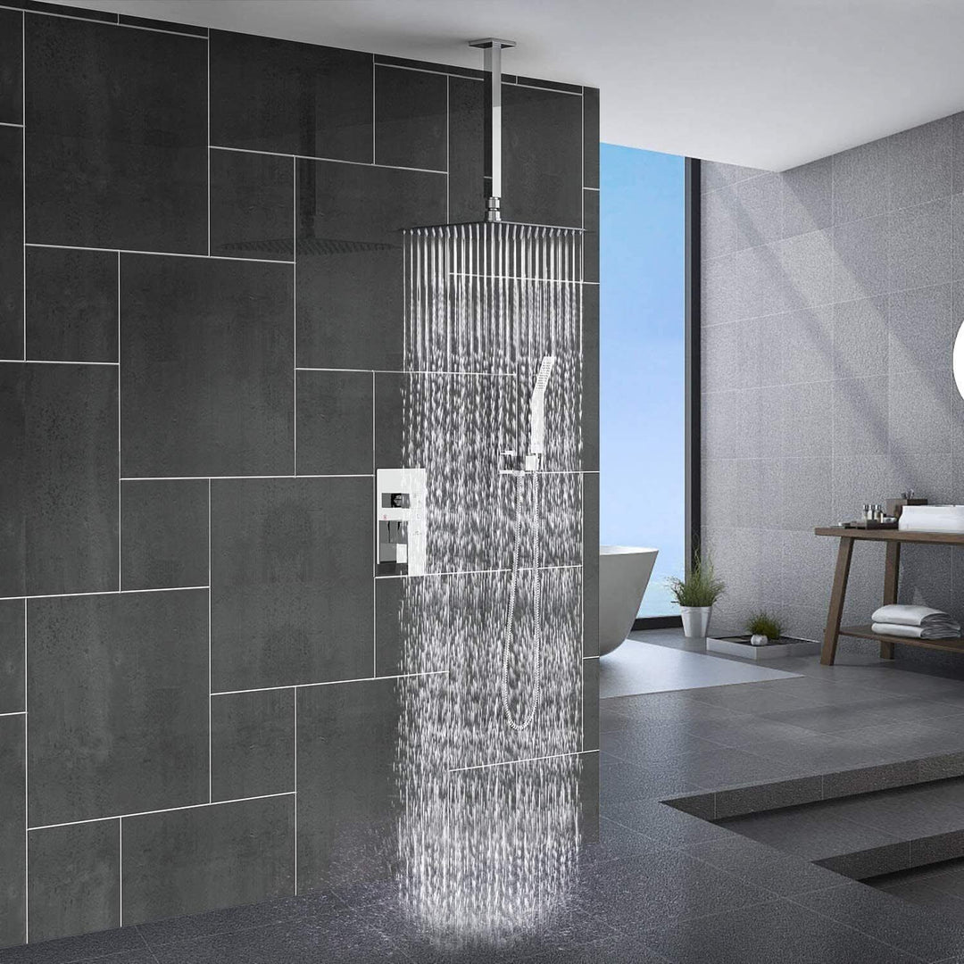 BowLift | Wall-Mounted Rainfall Shower Head with Adjustable Arm and Hose