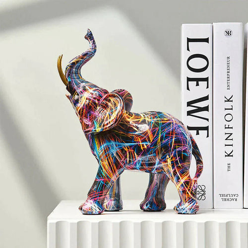 VibrantTrunk – Modern Elephant Art Sculpture Bowlift