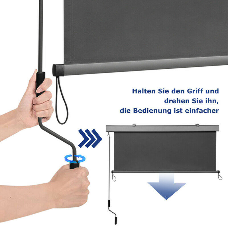 Vertical awning sun protection outdoor roller blind anthracite 2.5M*1.4M | Bowlift
