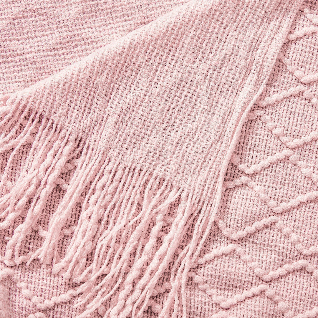 Boho Knit Blanket Throw Tassel Plaid Travel Throw Large Blankets For Sofa Bed Bowlift
