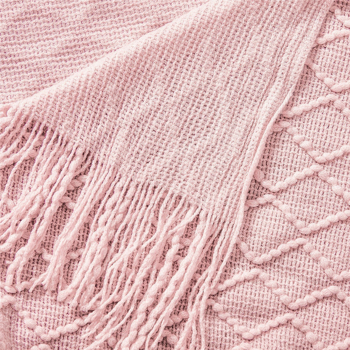 Boho Knit Blanket Throw Tassel Plaid Travel Throw Large Blankets For Sofa Bed Bowlift