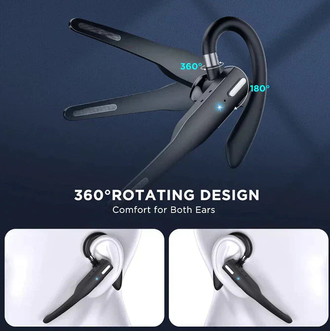 BowLift | Skywave™ | Trucker Dual Mic Wireless Bluetooth 5.1 Noise Cancelling Headset & Earbuds for Clear Communication & Hands-Free Use