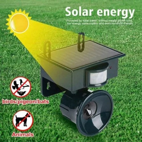 Solar Animal Repellent with Ultrasound & Motion Sensor | Bowlift
