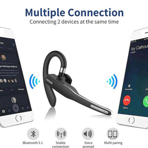 BowLift | Skywave™ | Trucker Dual Mic Wireless Bluetooth 5.1 Noise Cancelling Headset & Earbuds for Clear Communication & Hands-Free Use