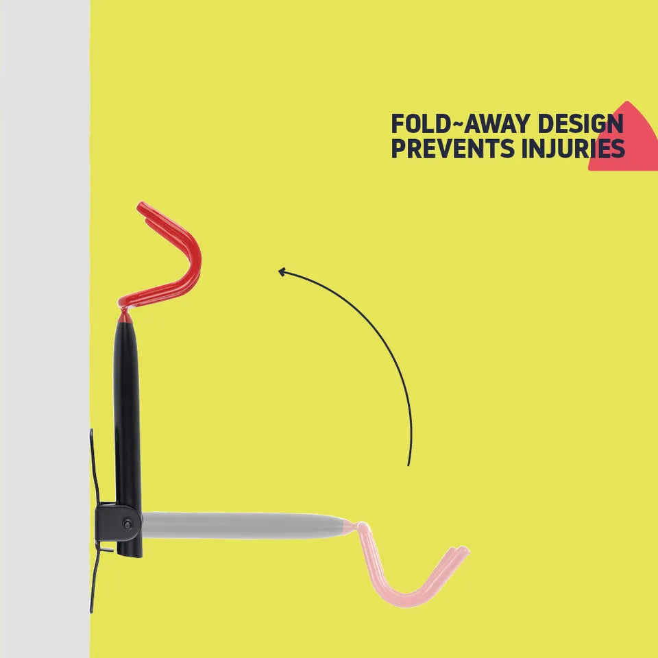 BowLift | Folding Bike Wall Hook – Space-Saving Bike Hook with Protective Hooks