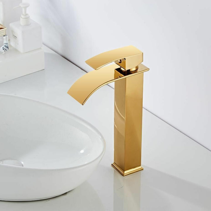 BowLift | Vanity faucet waterfall faucet brass vanity faucet mixer tap