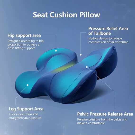 BowLift | OrthoSeat Memory Foam Seat Cushion – Coccyx, Sciatica & Lower Back Pain Relief Pillow