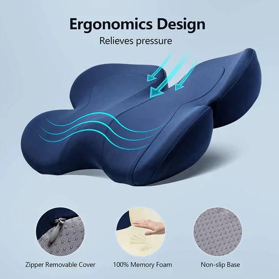 BowLift | OrthoComfort Seat Cushion with Memory Foam and Ergonomic Shape