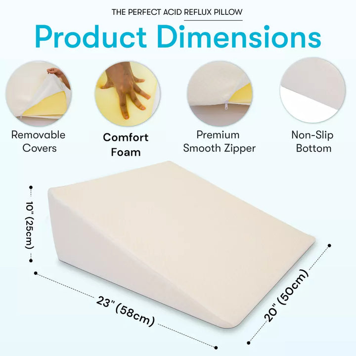 BowLift | Large Triangle Wedge Pillow | Adjustable Foam for Acid Reflux, Back Pain & Post-Surgery Recovery