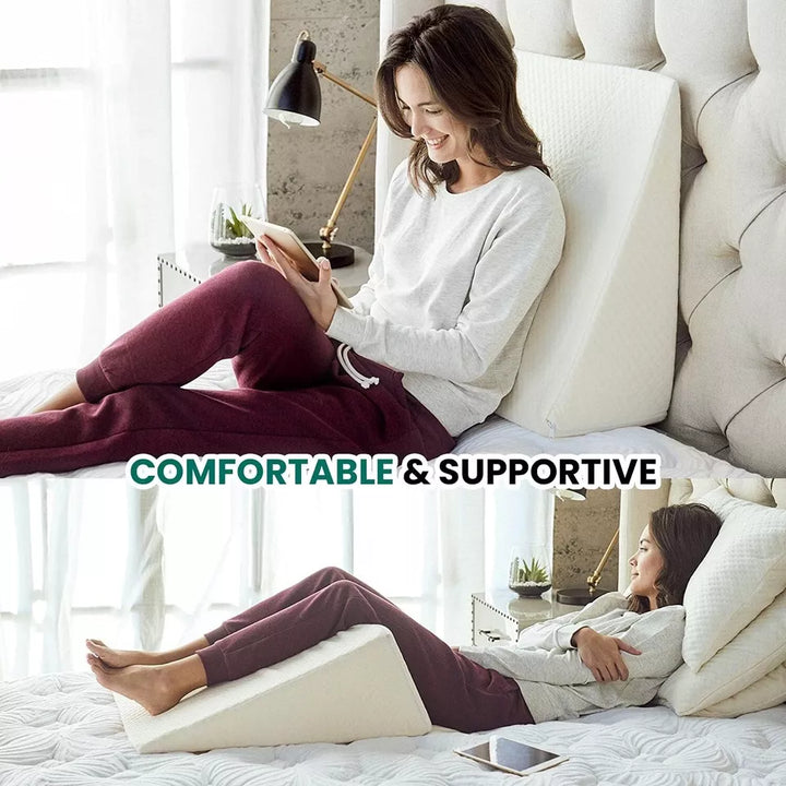 BowLift | Large Triangle Wedge Pillow | Adjustable Foam for Acid Reflux, Back Pain & Post-Surgery Recovery
