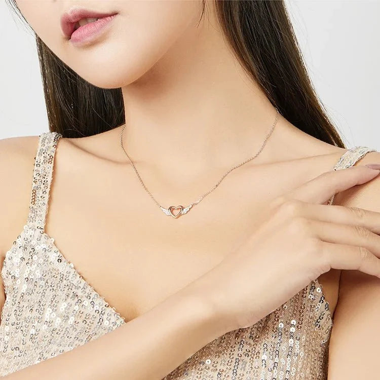 BowLift | S925 Angel Wings Heart Necklace