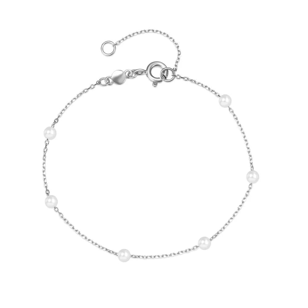 BowLift | S925 Dainty Satellite Pearl Chain Bracelet