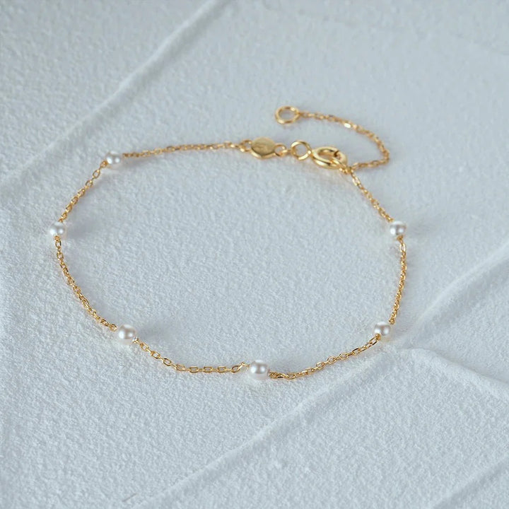 BowLift | S925 Dainty Satellite Pearl Chain Bracelet