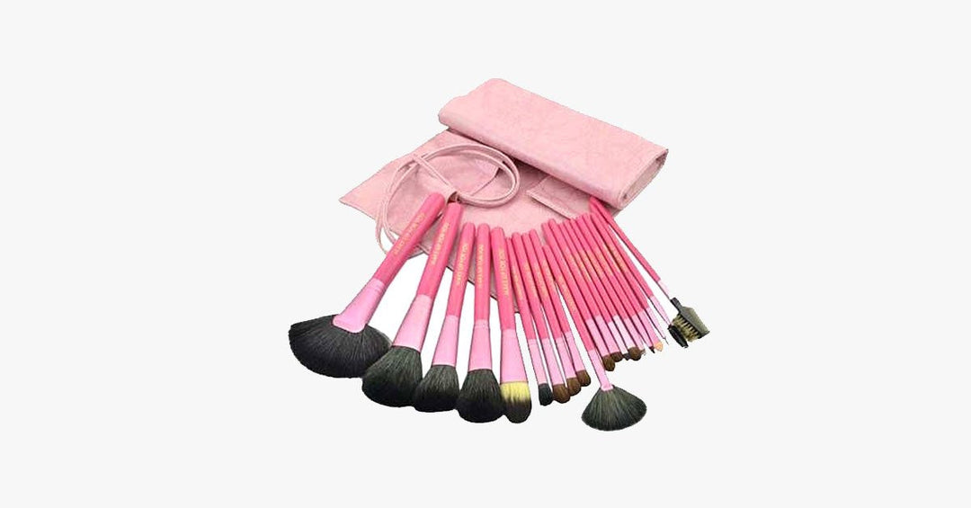 BowLift | Salmon Makeup Brush Set with 20 Pieces – Complete Your Makeup Set