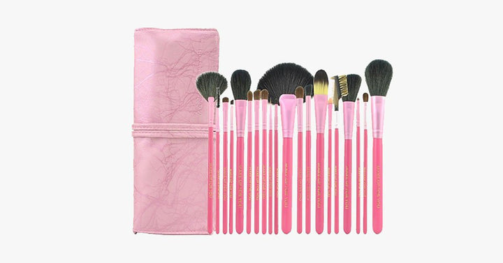 BowLift | Salmon Makeup Brush Set with 20 Pieces – Complete Your Makeup Set