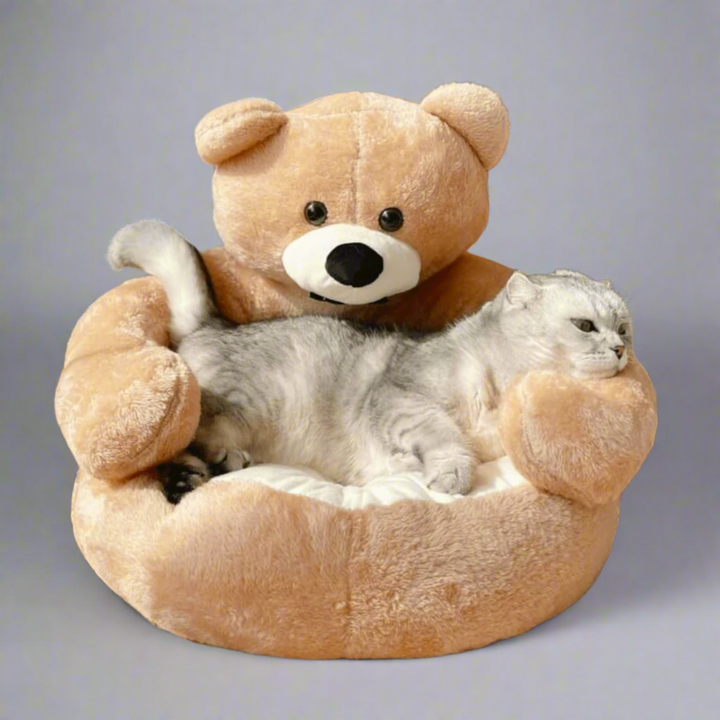 BowLift | SAMIYA – Plush Cat Bed with Raised Edge for Comfort and Security