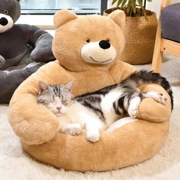BowLift | SAMIYA – Plush Cat Bed with Raised Edge for Comfort and Security