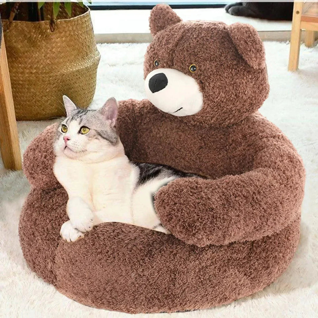 BowLift | SAMIYA – Plush Cat Bed with Raised Edge for Comfort and Security