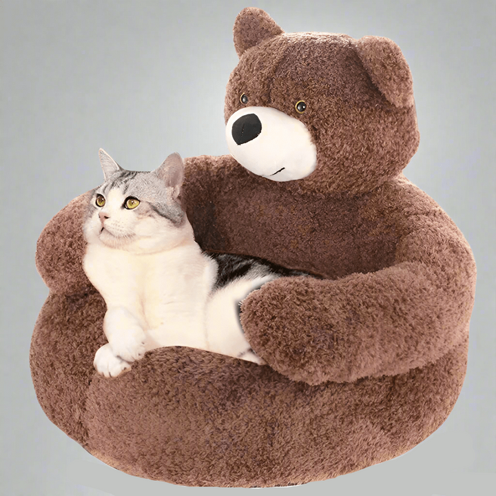 BowLift | SAMIYA – Plush Cat Bed with Raised Edge for Comfort and Security