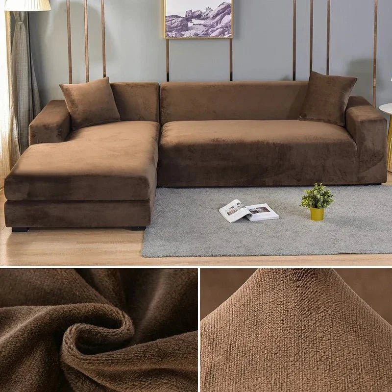 BowLift | Samtlux Velvet Sofa Cover – Elegant Stretch Fit for Luxurious Comfort and Protection