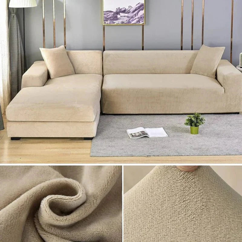 BowLift | Samtlux Velvet Sofa Cover – Elegant Stretch Fit for Luxurious Comfort and Protection