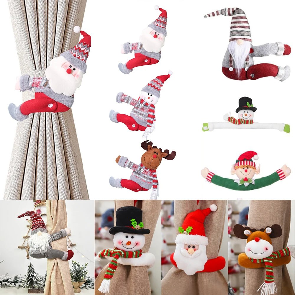 BowLift | Santa & Elk Christmas Curtain Buckle – Festive Holiday Decor for a Merry Home