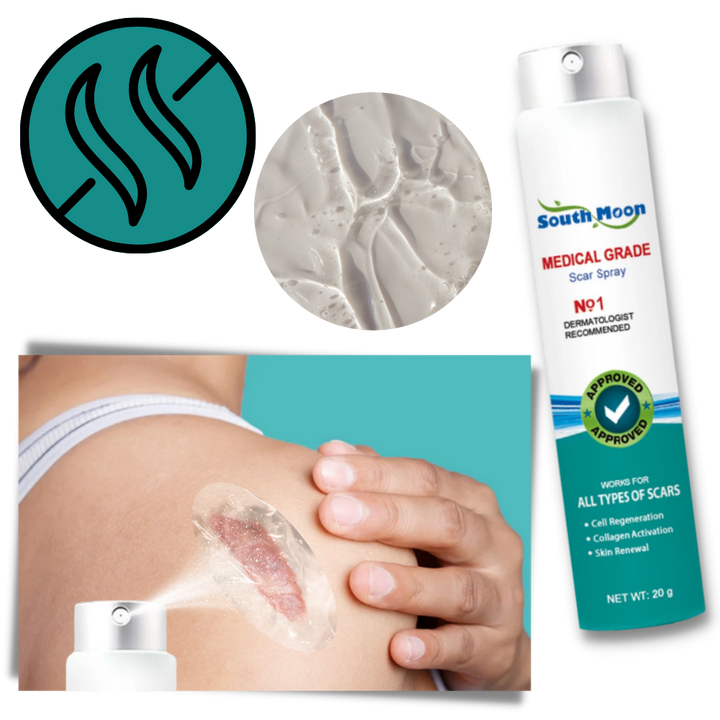 Spray treatment for scar removal