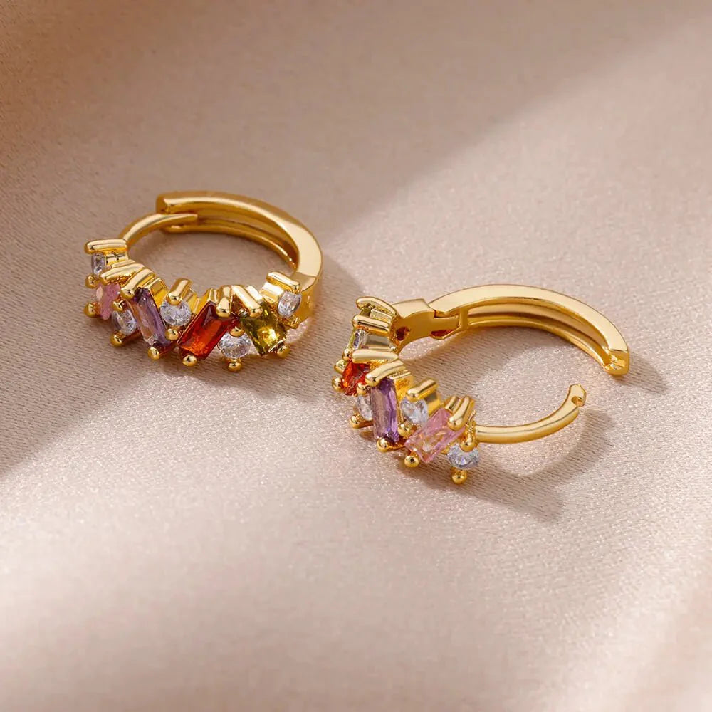 BowLift | Scattered Diamonds Hoop Earrings