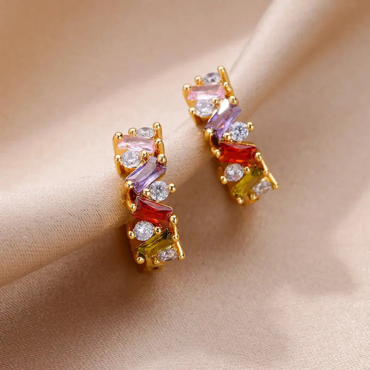 BowLift | Scattered Diamonds Hoop Earrings
