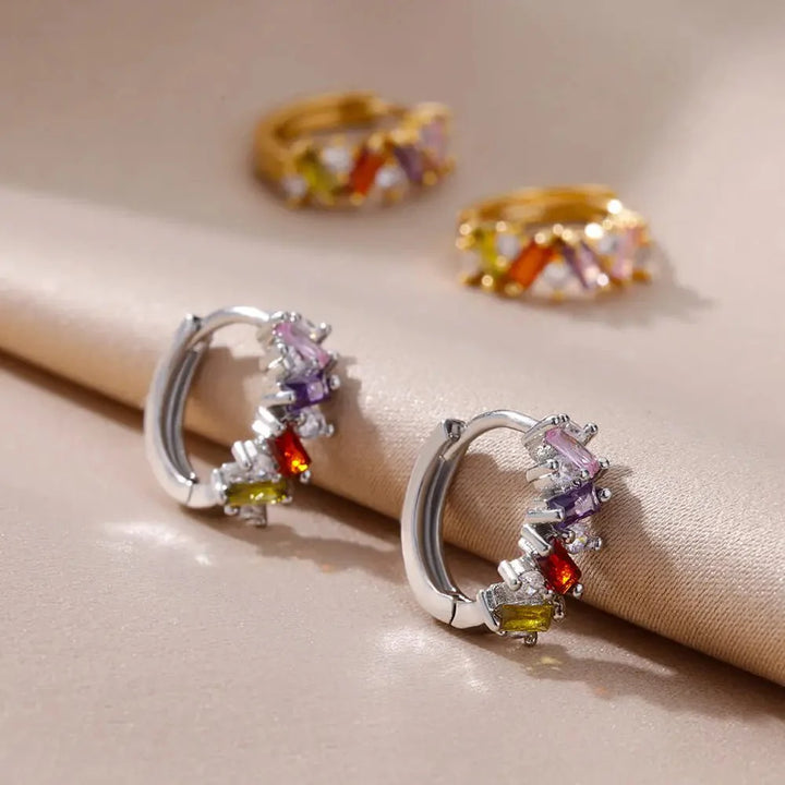 BowLift | Scattered Diamonds Hoop Earrings