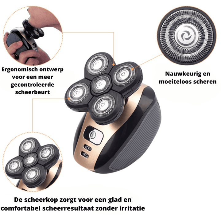 BowLift | 5-in-1 trimmer with floating shaving heads & accessories