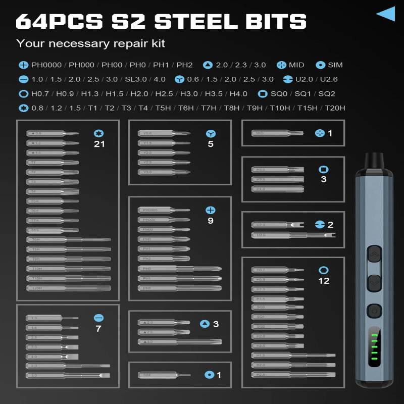 BowLift | 68-In-1 Precision Electric Screwdriver Set